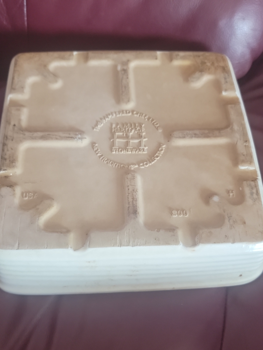 The Pampered Chef Cream Ceramic Square Baker